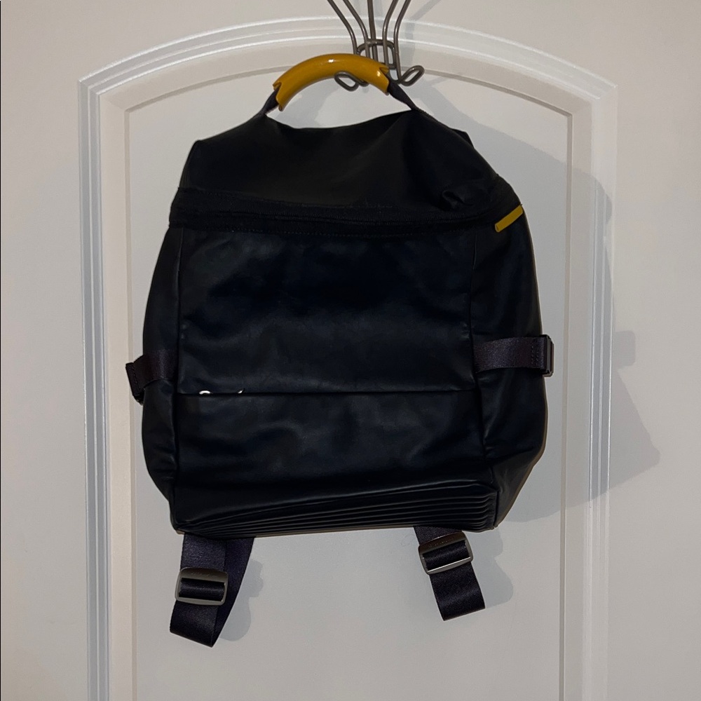 Stylish Black Backpack with Yellow Accents
